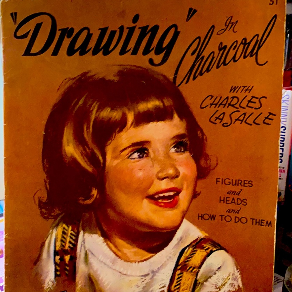 Charles LaSalle drawing with charcoal pamphlet